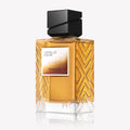 Détail du flacon gravé chevrons de l'eau de parfum Vanille Ébène, Nuance Parfums